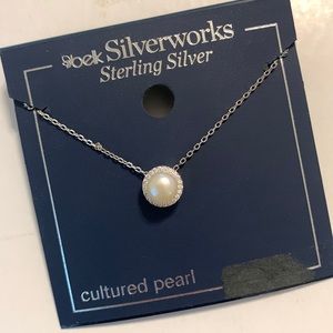 Cultured Pearl necklace, Sterling Silver